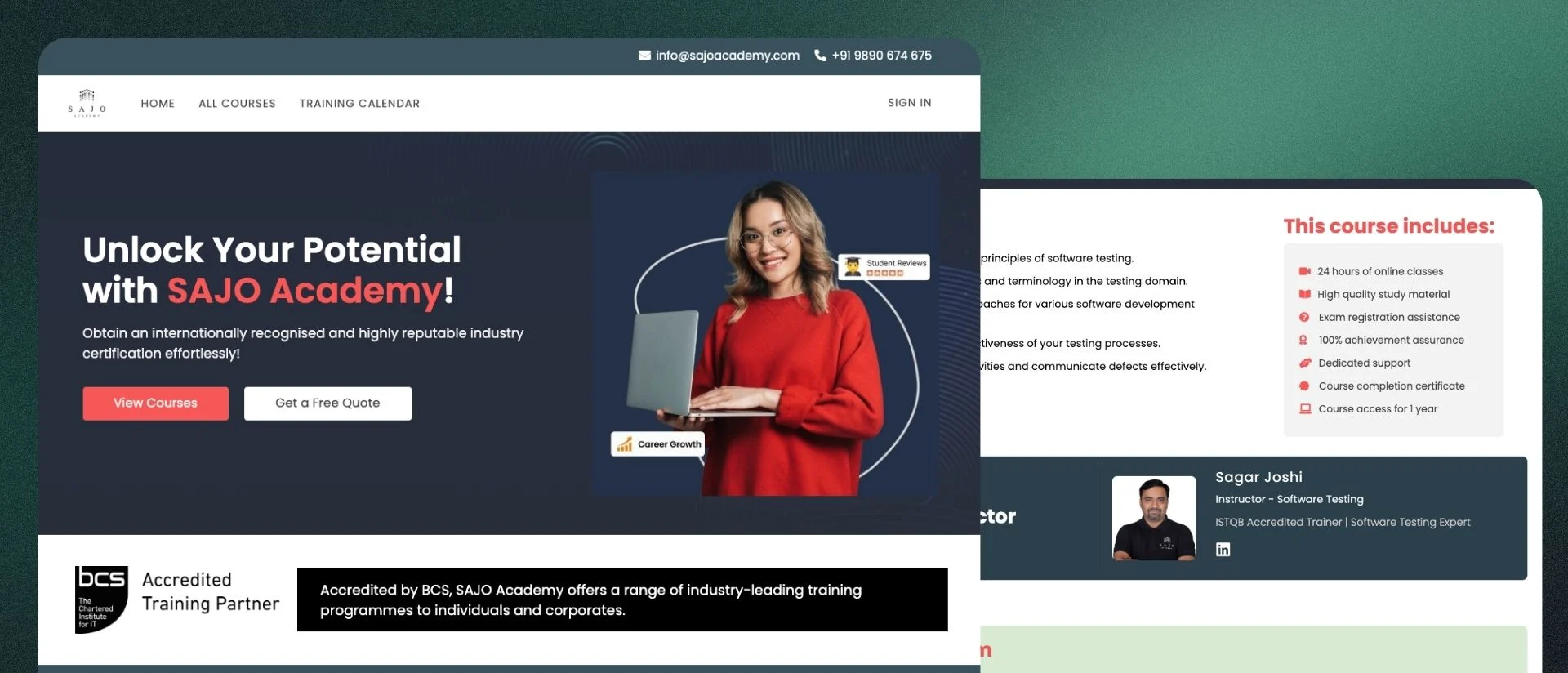 Sajo Academy public website and learning paths